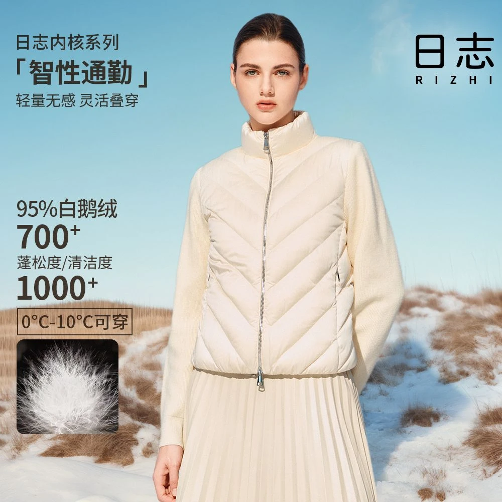 PIPO【95白鹅绒】蒙肌理时尚保暖白鹅绒外穿内搭冬季羽绒服DD34Y125