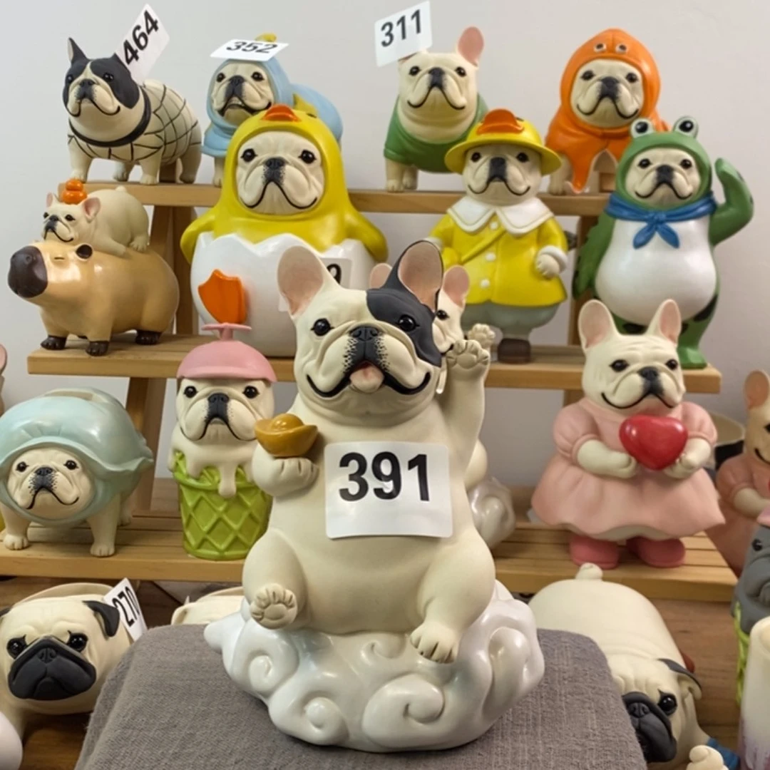【闪购商品】391黑白花法斗陶瓷周边