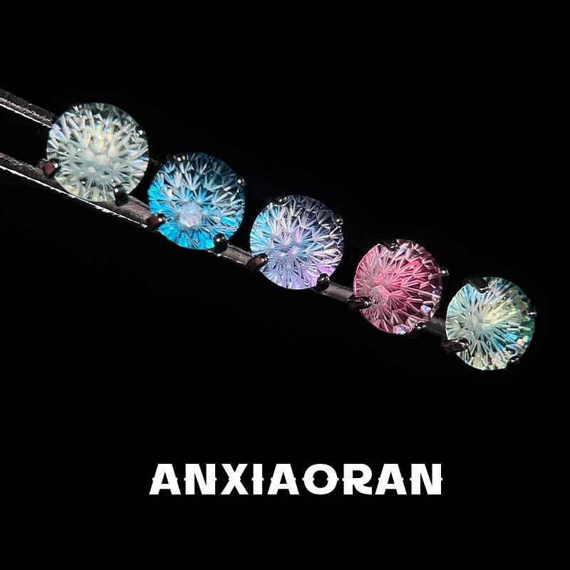 合金耳饰 渐变色烟花切割耳钉爆闪耳环男生配饰耳蜗钉高级感女潮