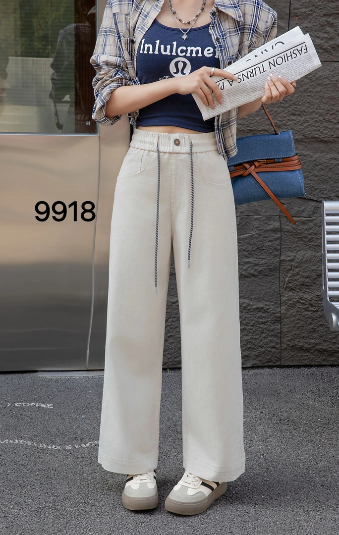 2025新款裤子女款夏季防晒九分裤透气休闲直筒裤高腰9918