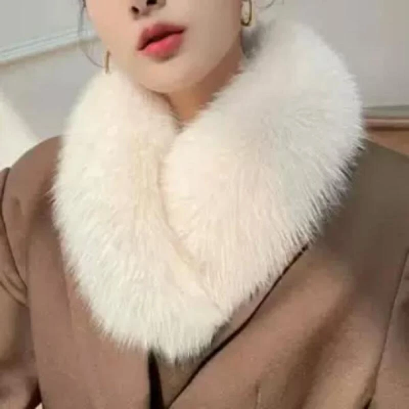 品优-【爆品围脖】小狐毛女围巾百搭保暖纯色毛2024c8900-小敏