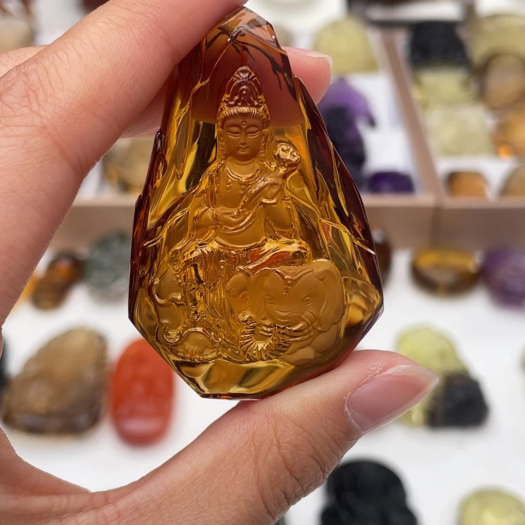 颈饰未镶嵌水晶定制吊坠普贤