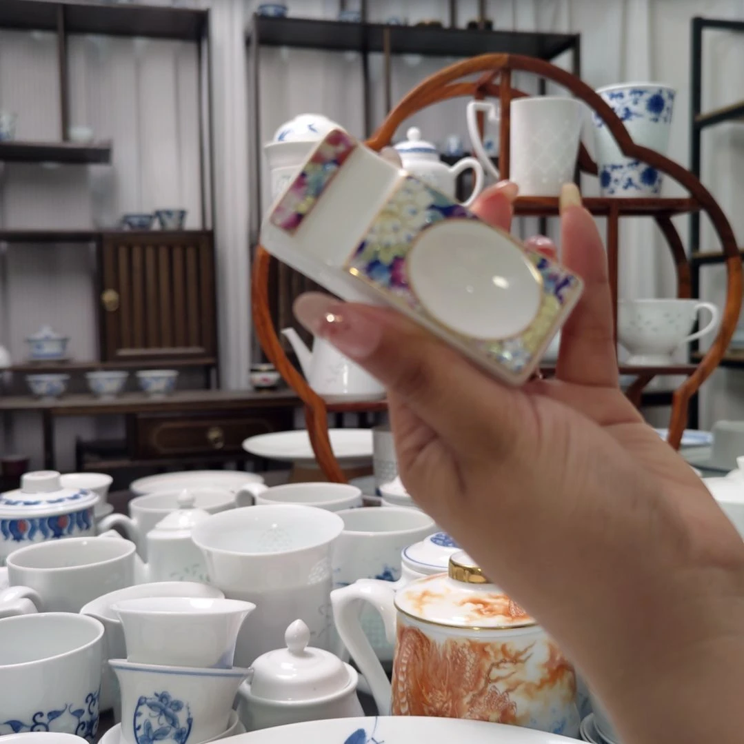 瓷万花双用筷子架两只装