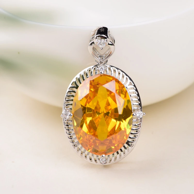 925银暴力黄吊坠气质轻奢简约经典款P0036