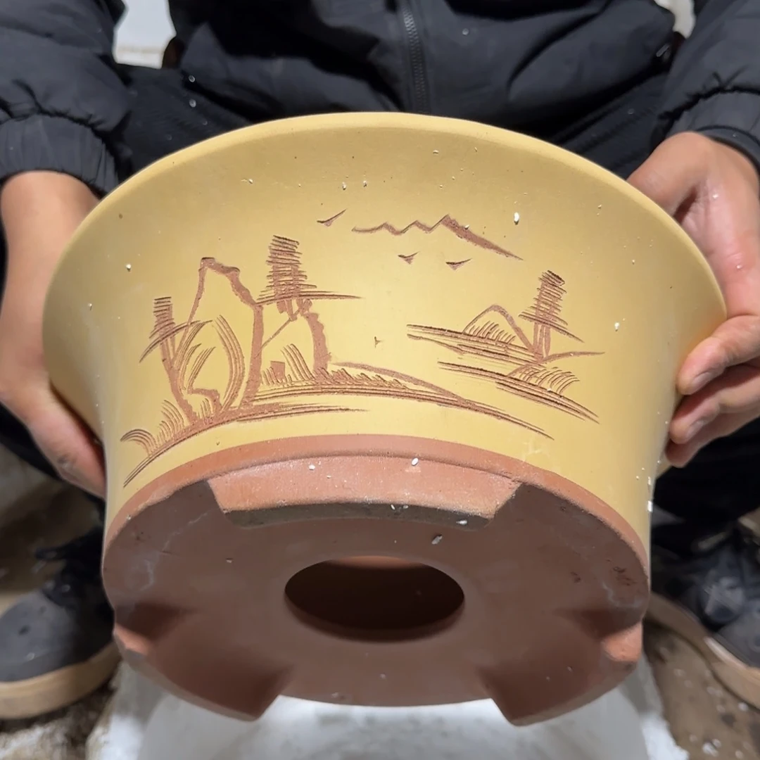 紫砂花盆口径33高度14