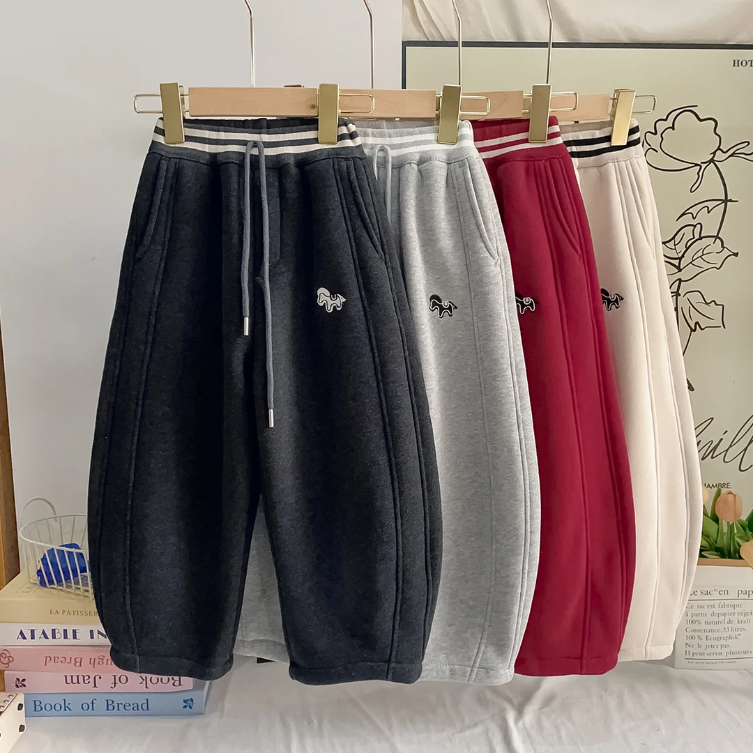 【主播定制高定款】马年有福850G高织高密奥利绒男女童弯刀休闲裤