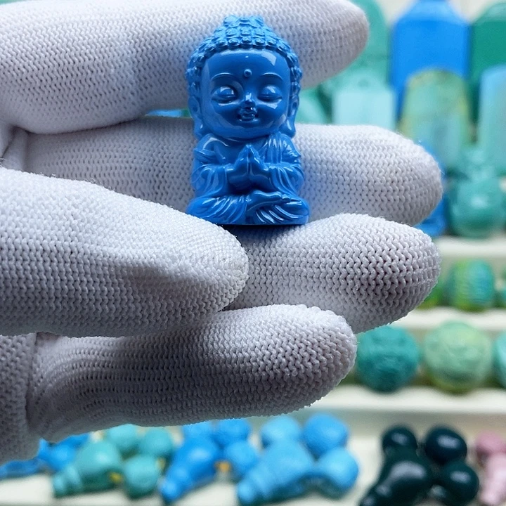 深****高瓷蓝雕刻小佛挂件