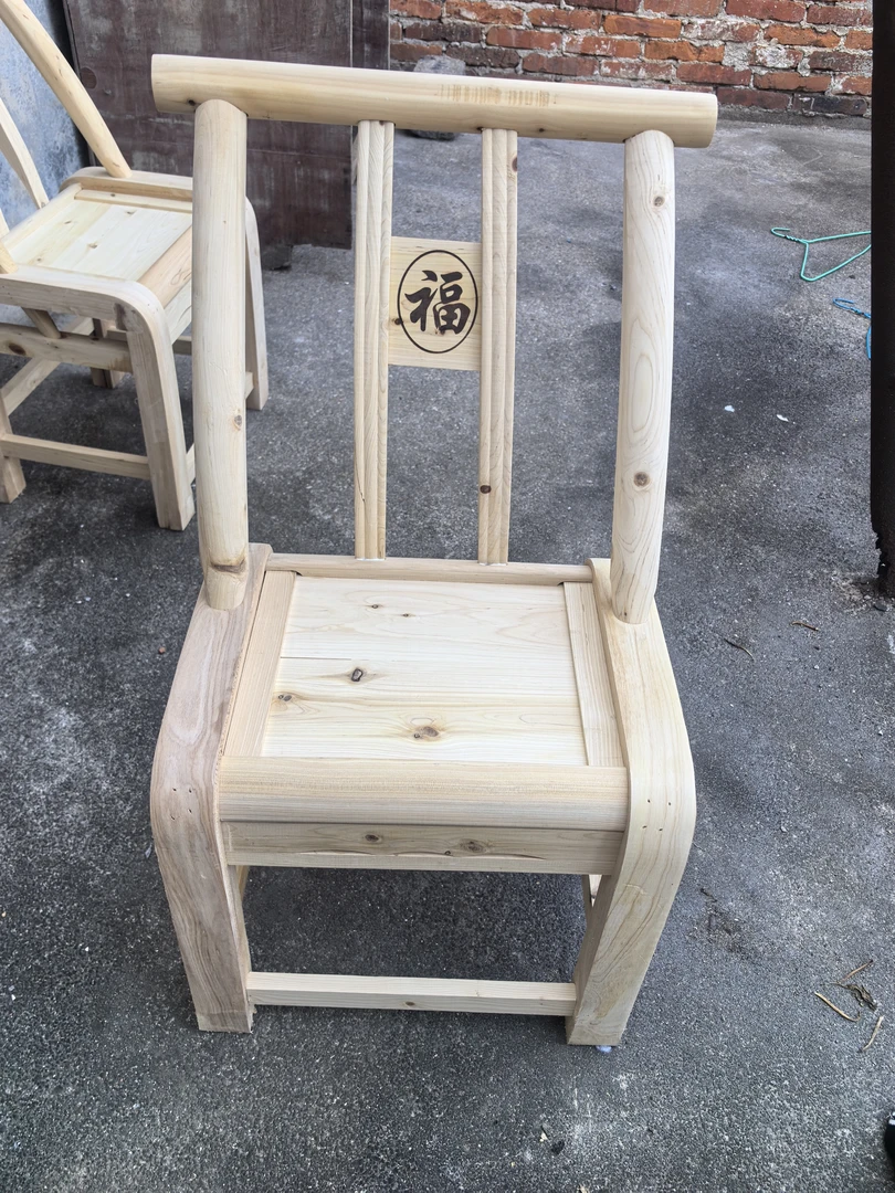 柏木耐用无漆（坐高38厘米）家用靠背椅木椅单人简约椅子实木餐椅