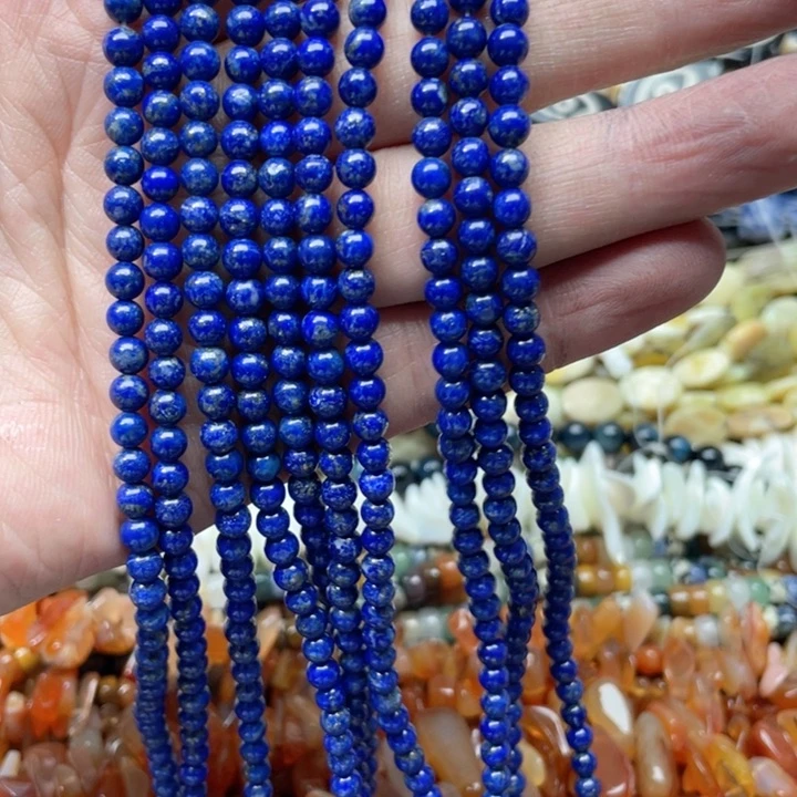 玛瑙/玉髓合金珠宝半成品一条4.6mm青金石