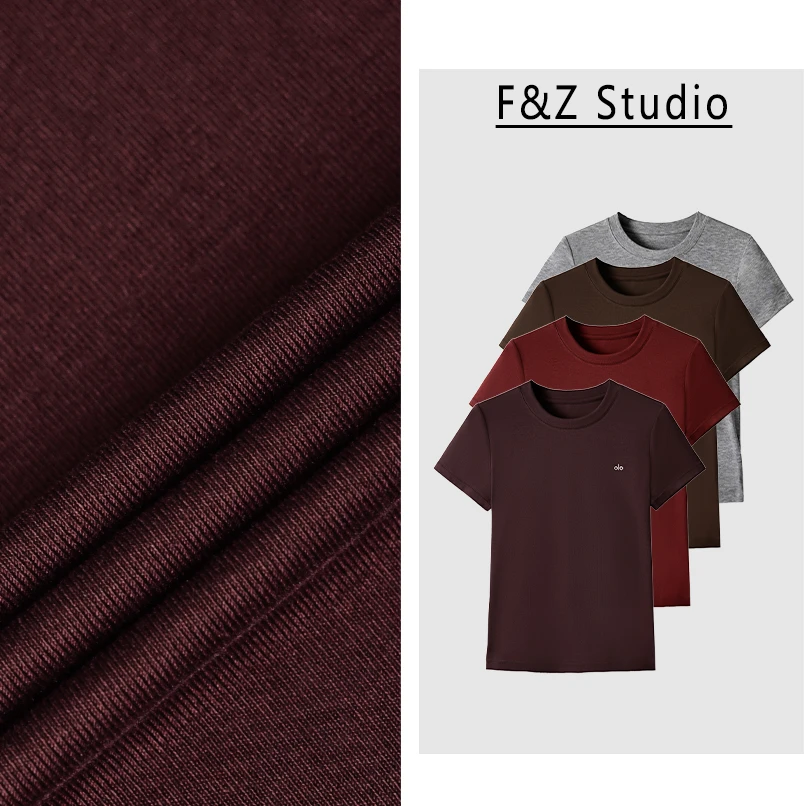 【谧语漾秋】莱赛尔短袖2025年款面膜T恤字母olo休闲弹力夏季上衣女