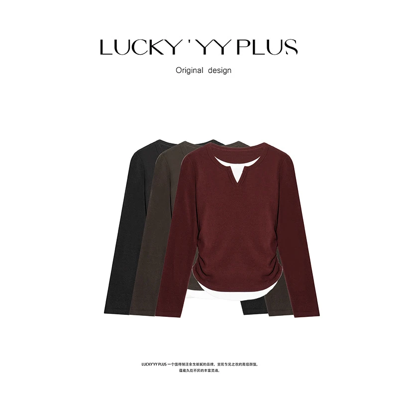 LUCKYYY 高品定制 设计感假两件舒适实穿上衣B1171