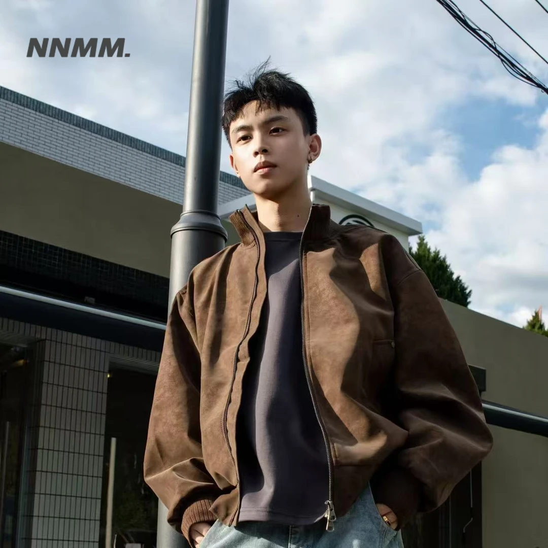 美式立领皮夹克PU皮潮牌男士上衣秋季百搭痞帅 ins2025新款外套男