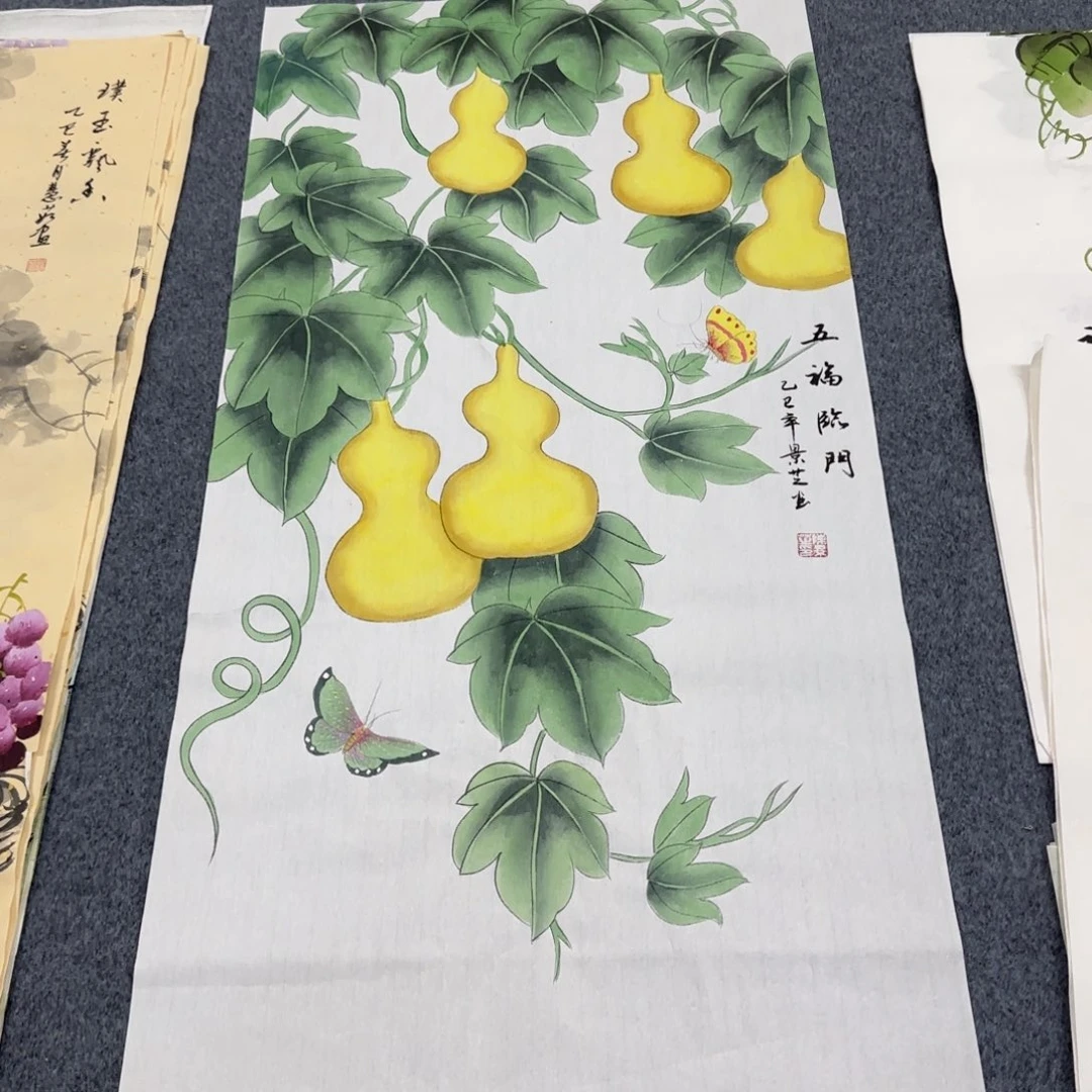 国画尺寸50X100手绘作品