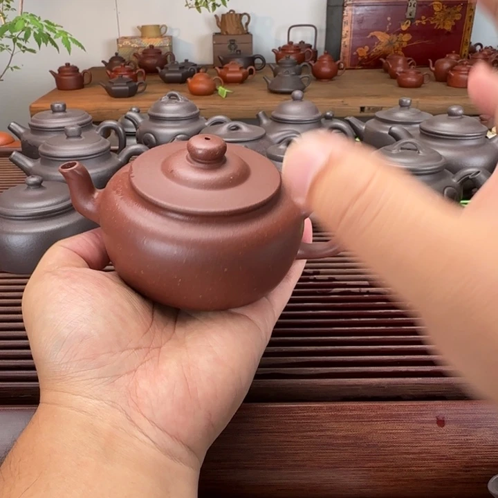 生***乐紫砂茶壶老紫泥全手240cc
