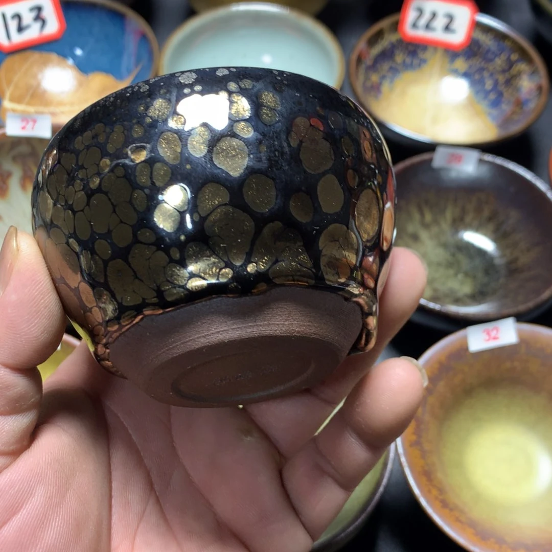 茶盏见*?金油滴，建盏主人杯客杯