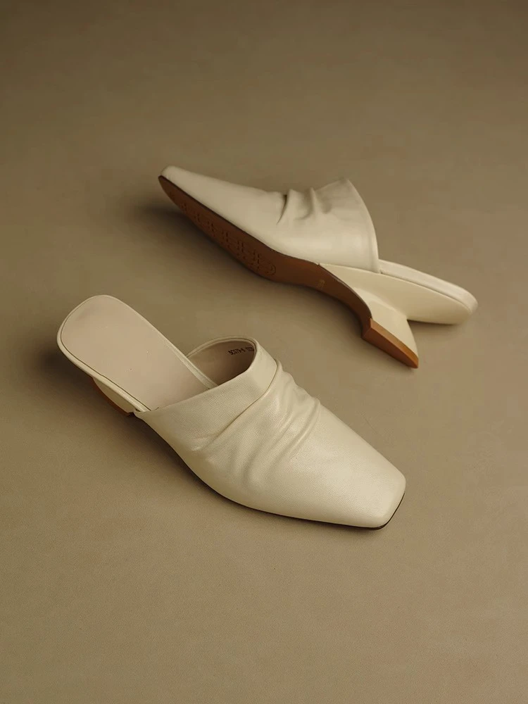 时尚包头拖鞋女2025新款外穿夏气质方头粗跟欧美高跟高跟鞋凉鞋