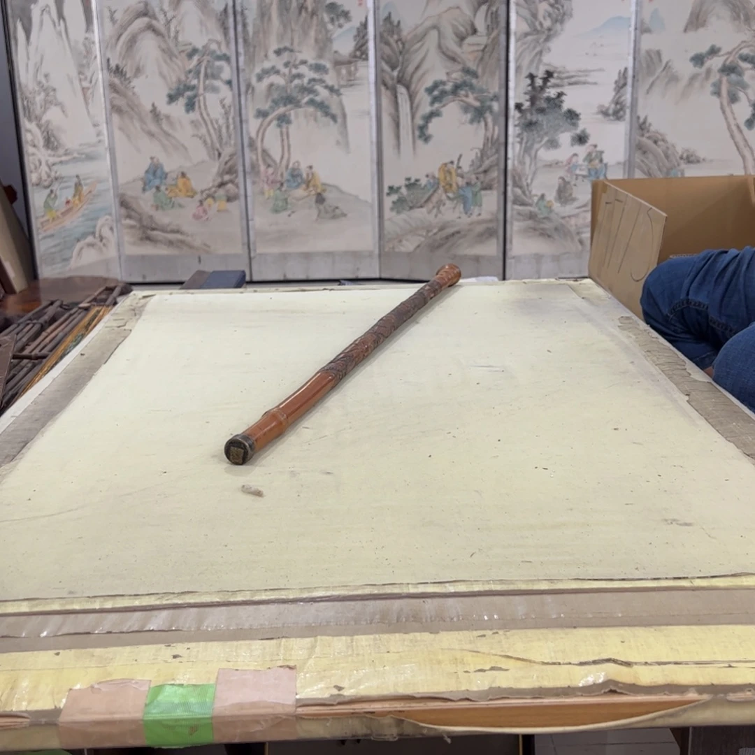 轩***轩绘画屏风框画茶空间设计