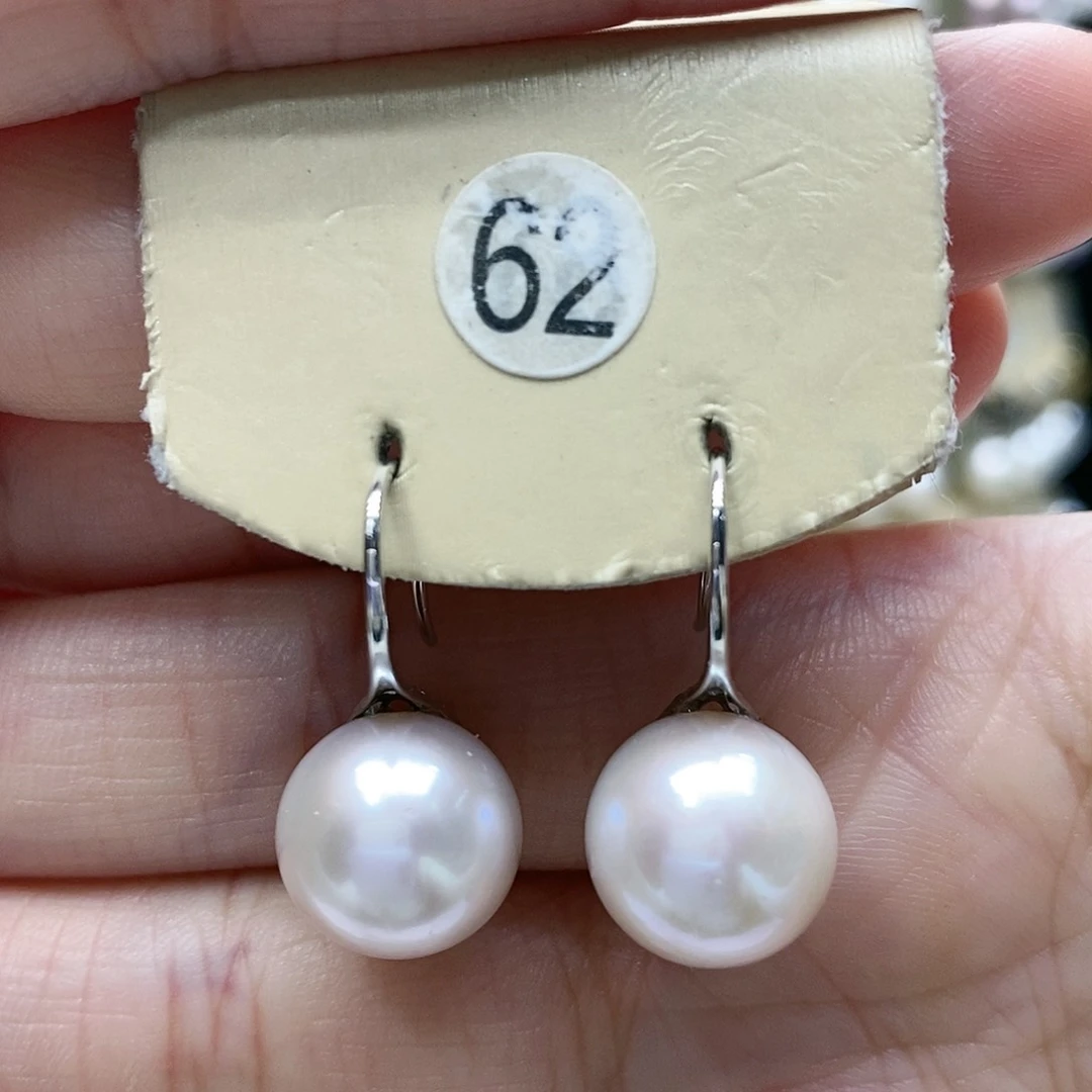 淡水珍珠耳饰银S925镶嵌