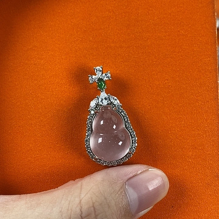 石英质玉银S925镶嵌颈饰