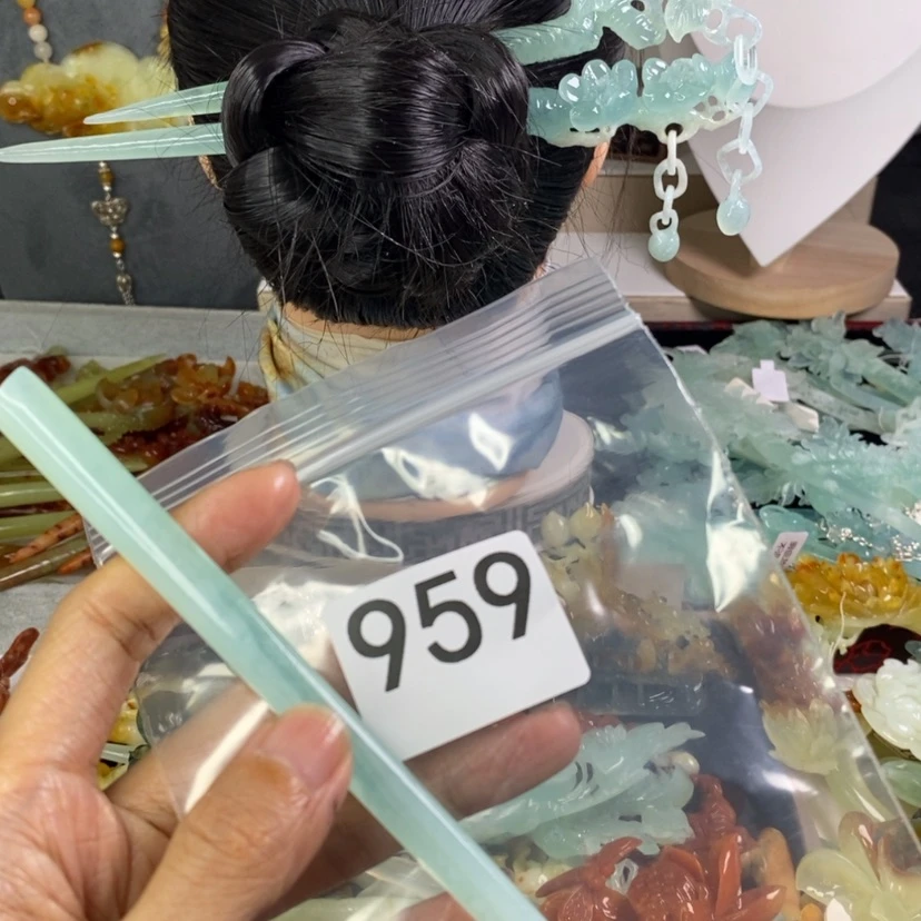 【闪购商品】岫玉发饰未镶嵌湫**叶