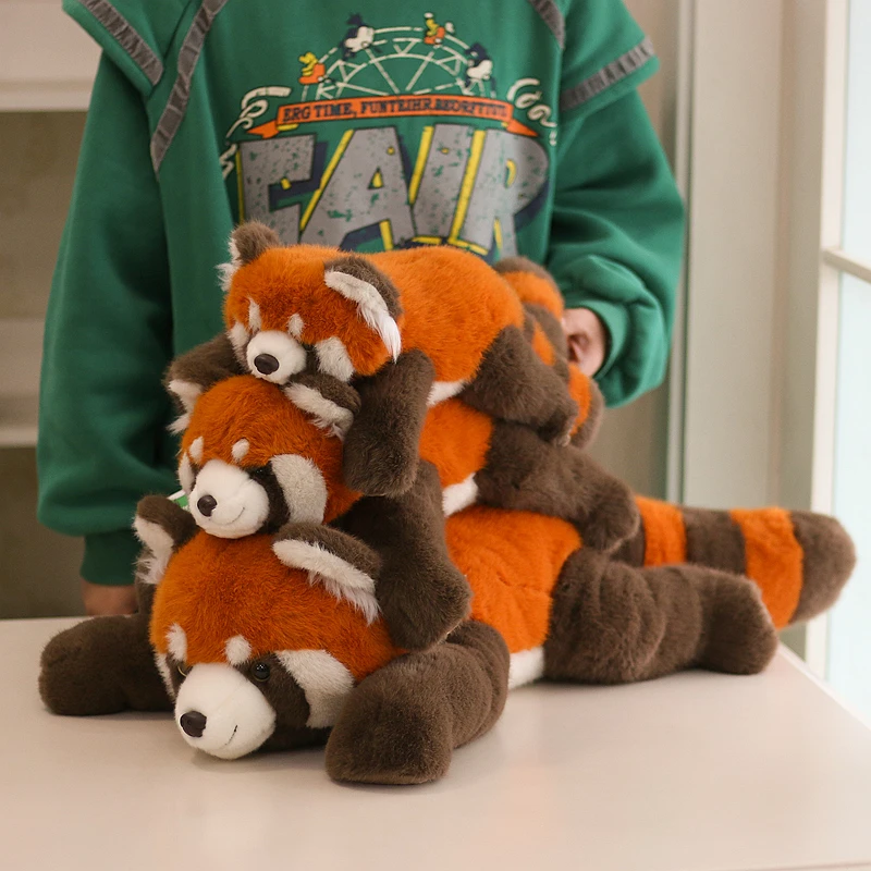正版仿水貂毛棕小熊猫趴趴毛绒玩具公仔玩偶生日礼物成都基地同款