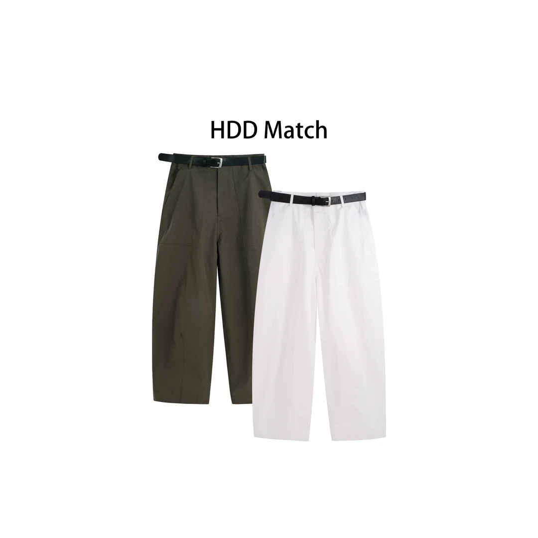 HDD "迷 幻" 棉 夏季女款纯色气质百搭腰带休闲裤  Y8296