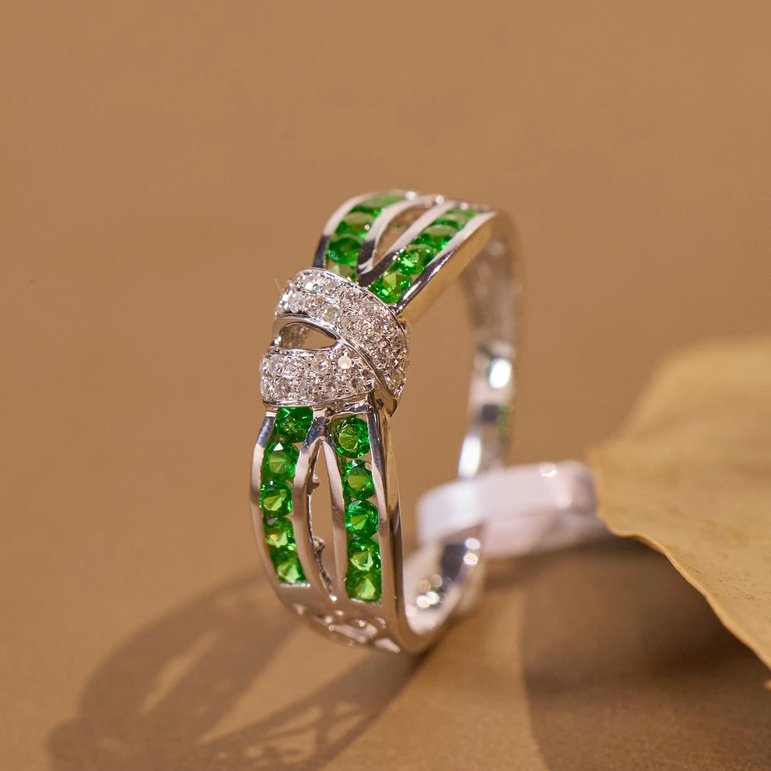 七夕限定【歪歪】沙弗莱戒指*18K金（多样性发一）XB-S3003