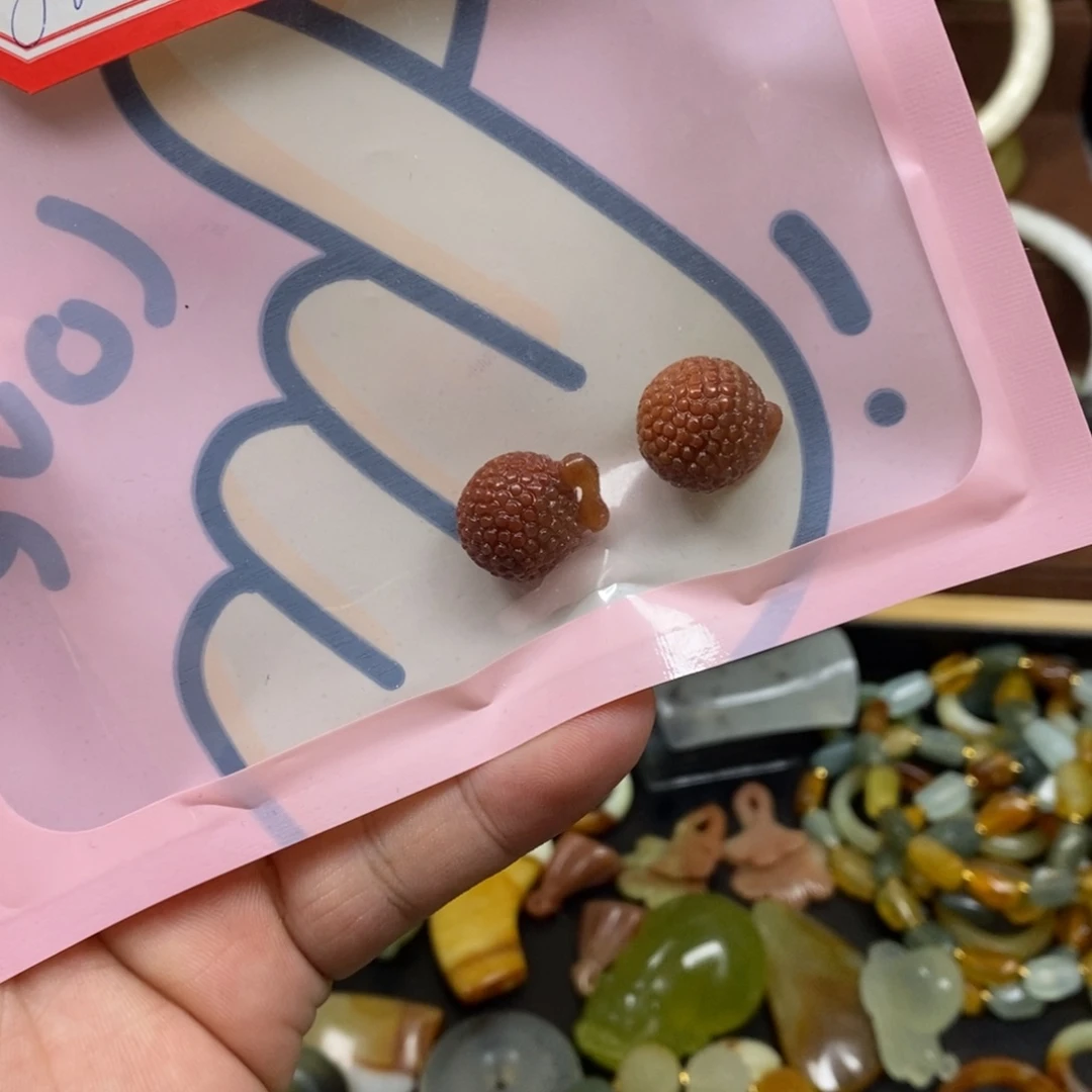 蛇纹石玉耳坠未镶嵌^****^