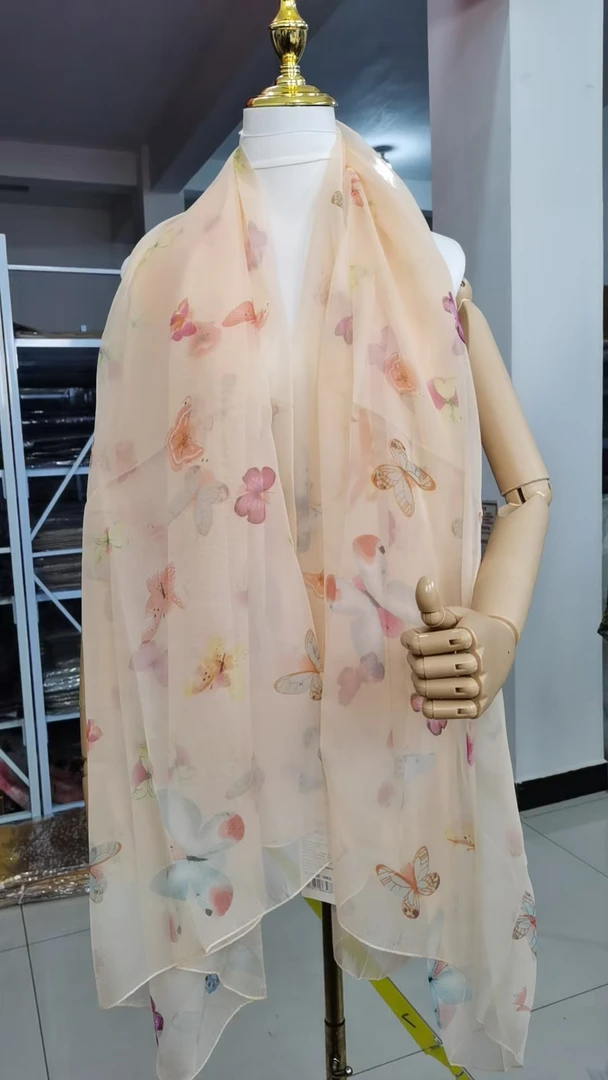 H061 七彩蝴蝶 云朵纱 130*180 丝巾 披肩 围巾