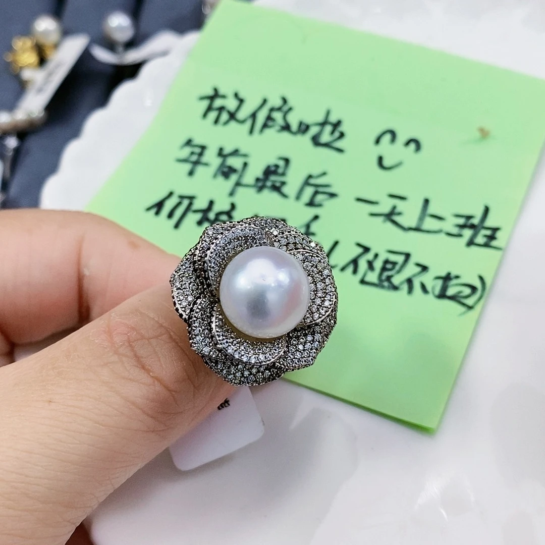 淡水珍珠特价不退换无核戒指银S925镶嵌