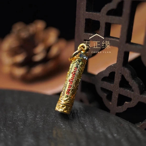 合金吊坠 镶嵌饰品挂坠财神管管吊坠创意金色精致吊坠时尚百搭