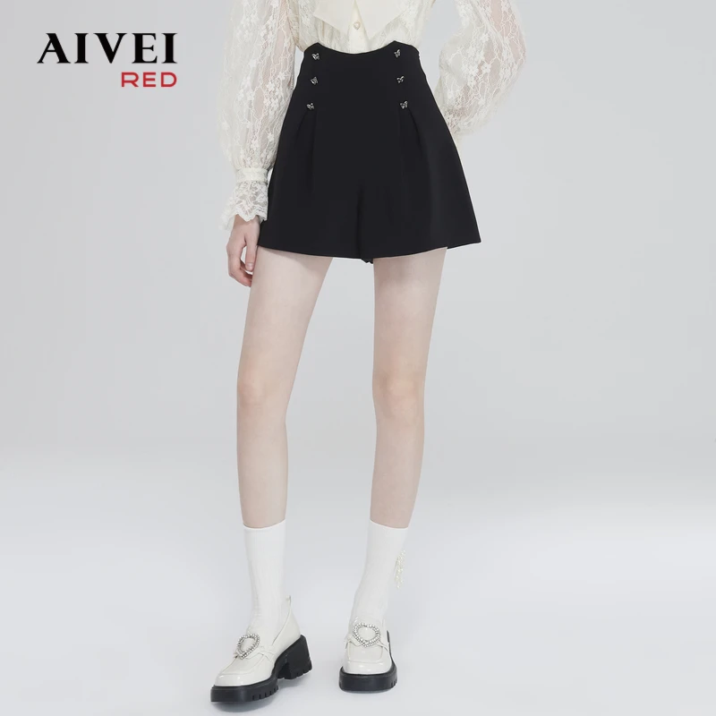 【赵老板专属】AIVEI艾薇显瘦千金少女阔腿时尚休闲短裤Q0160054