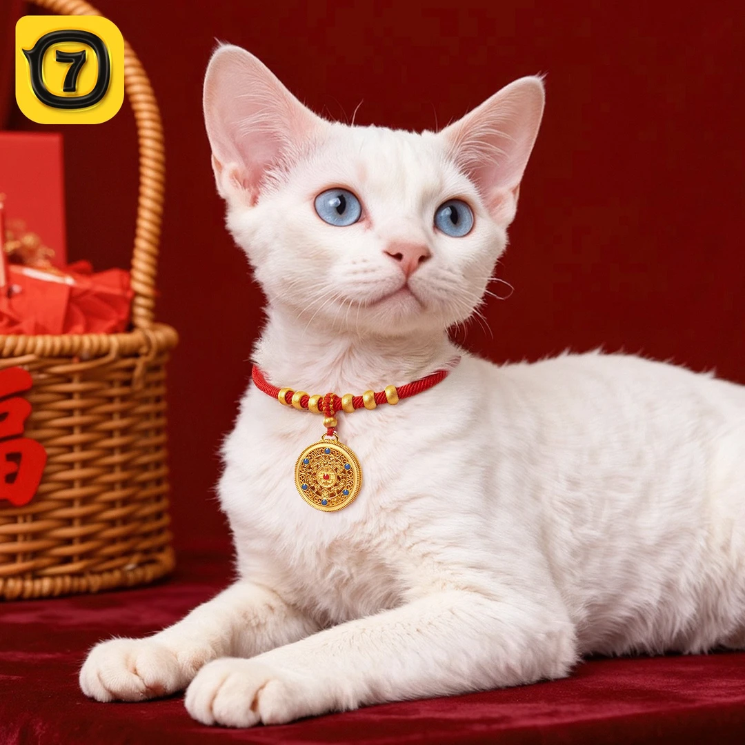 猫咪长命锁宠物项圈平安锁猫咪狗狗红绳编织项圈铃新年猫围脖项链