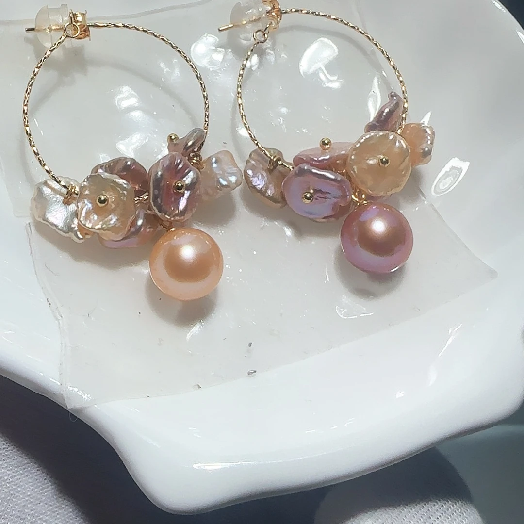 耳饰淡水珍珠银S925镶嵌