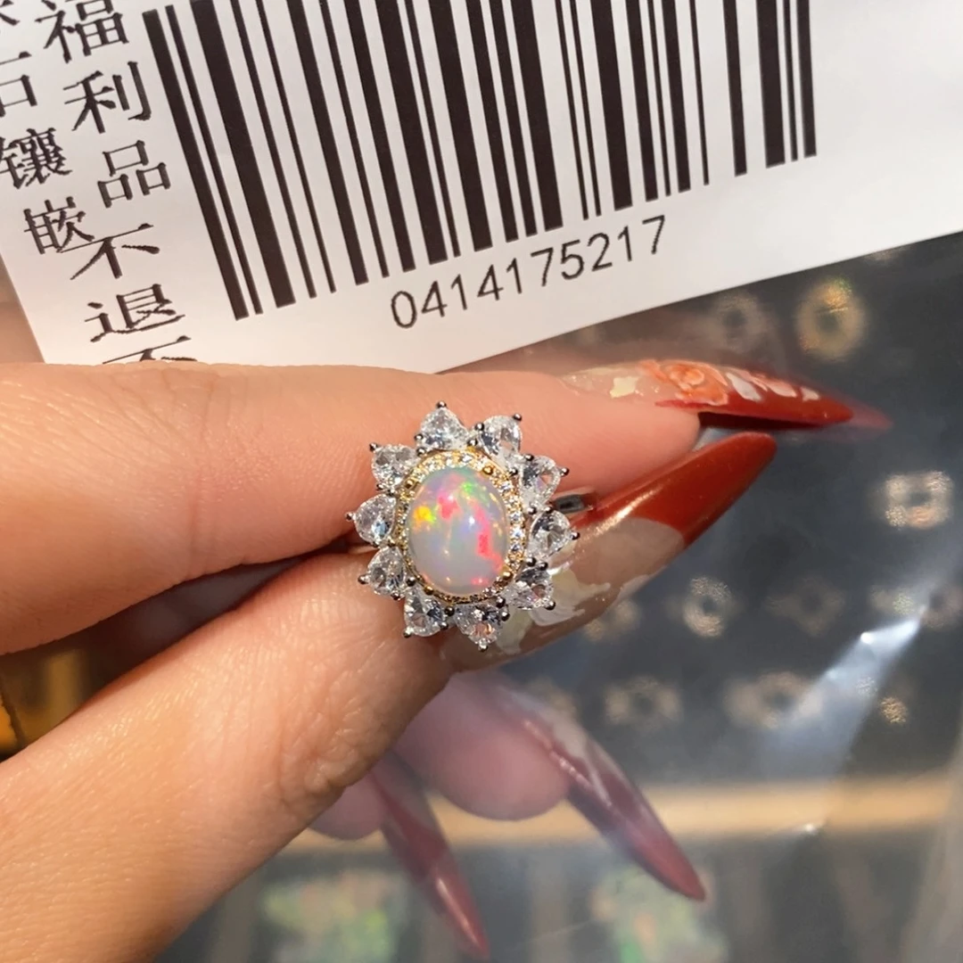 欧泊欧泊戒指银S925镶嵌东**蛋