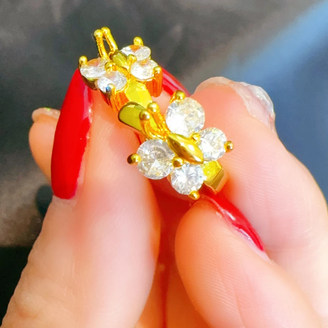 合金耳饰 镶嵌蝴蝶耳扣