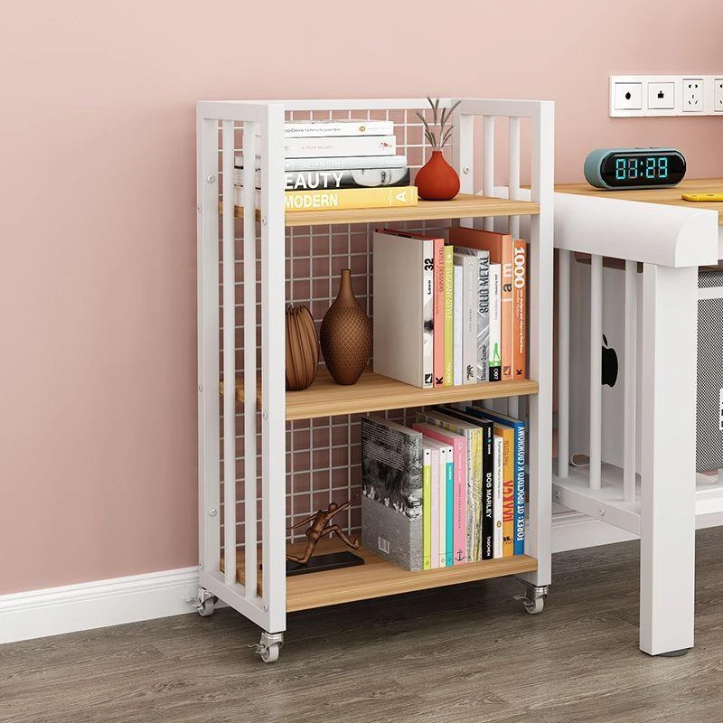新疆西藏包邮移动书架置物架桌边收纳学生桌旁带轮小推车高中生放