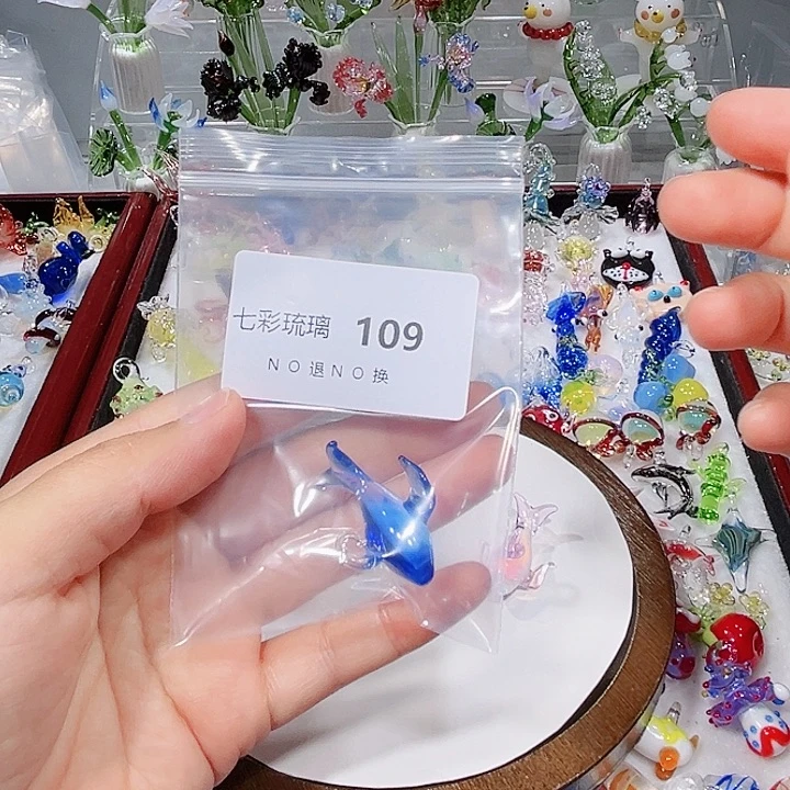 琉璃吊坠(不含链)109蓝色鲸鱼