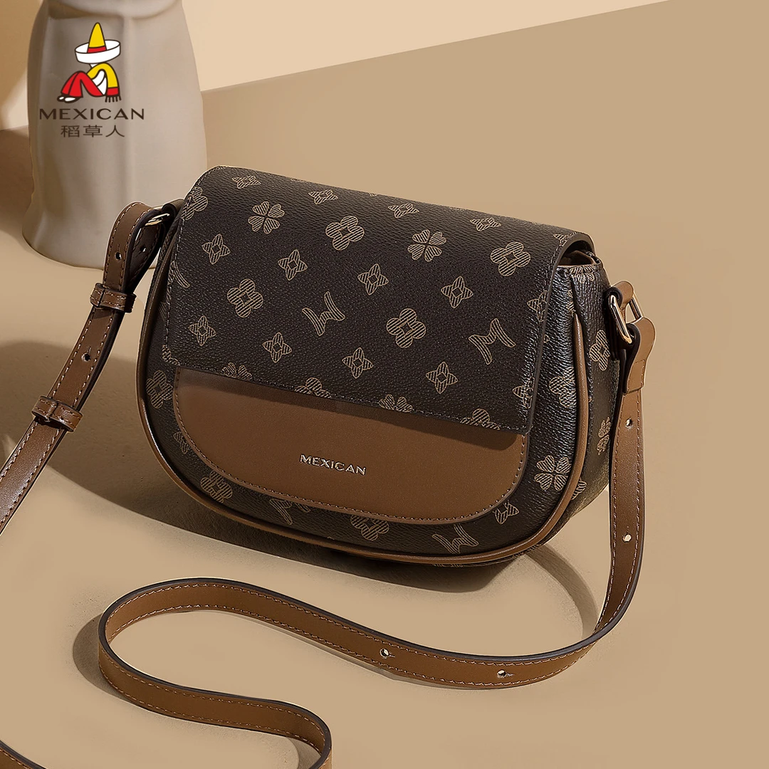 稻草人包包女辛苦复古百搭斜挎包时尚潮流马鞍包女士休闲女包可爱