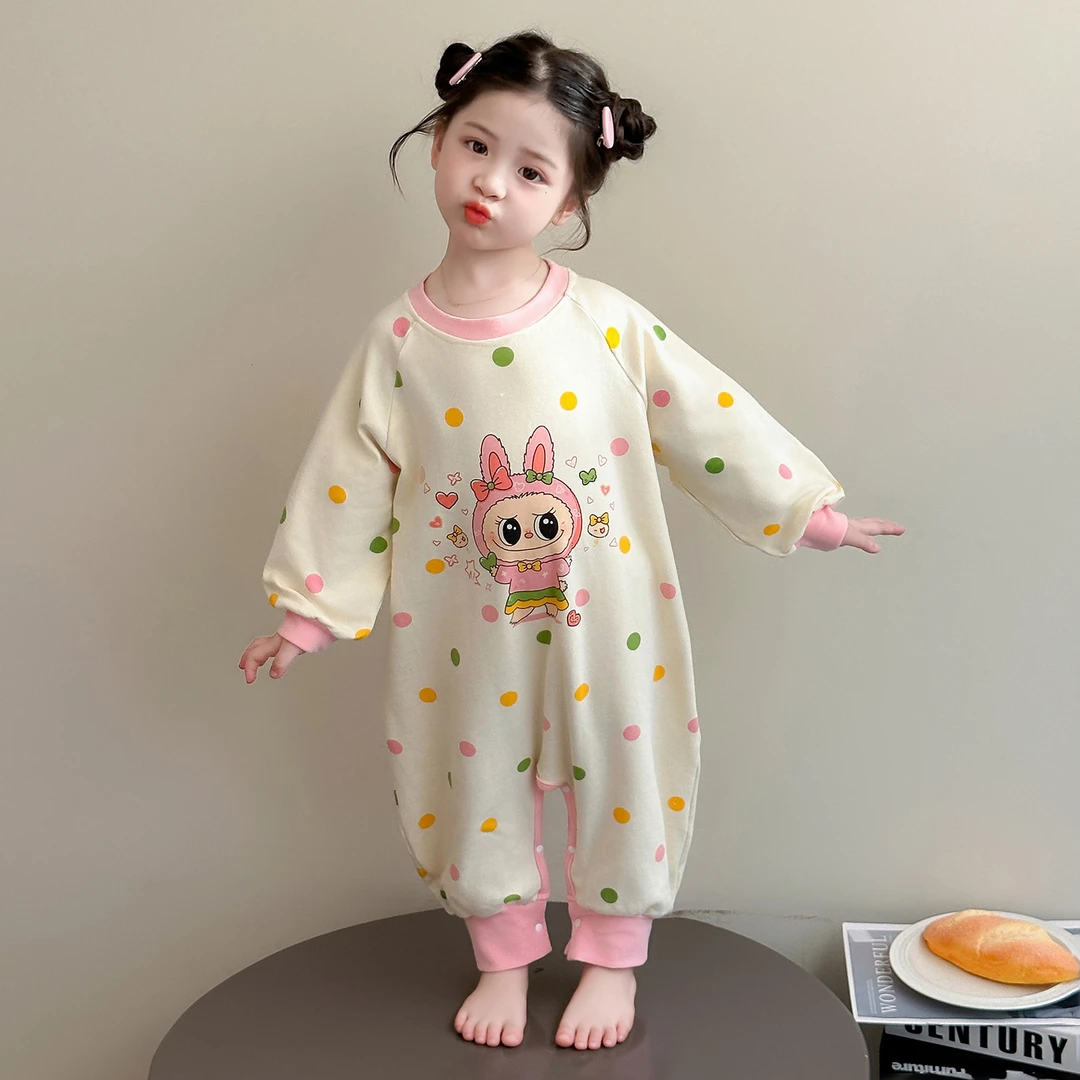 女童连体衣睡衣春秋纯棉小女孩女宝宝爬服婴儿睡袋儿童秋季家居服