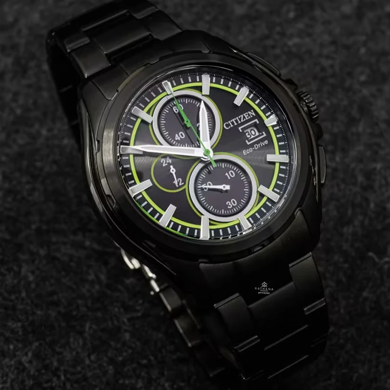 Citizen/西铁城多功能时尚黑色复古简约原装进口手表男CA0275-55E