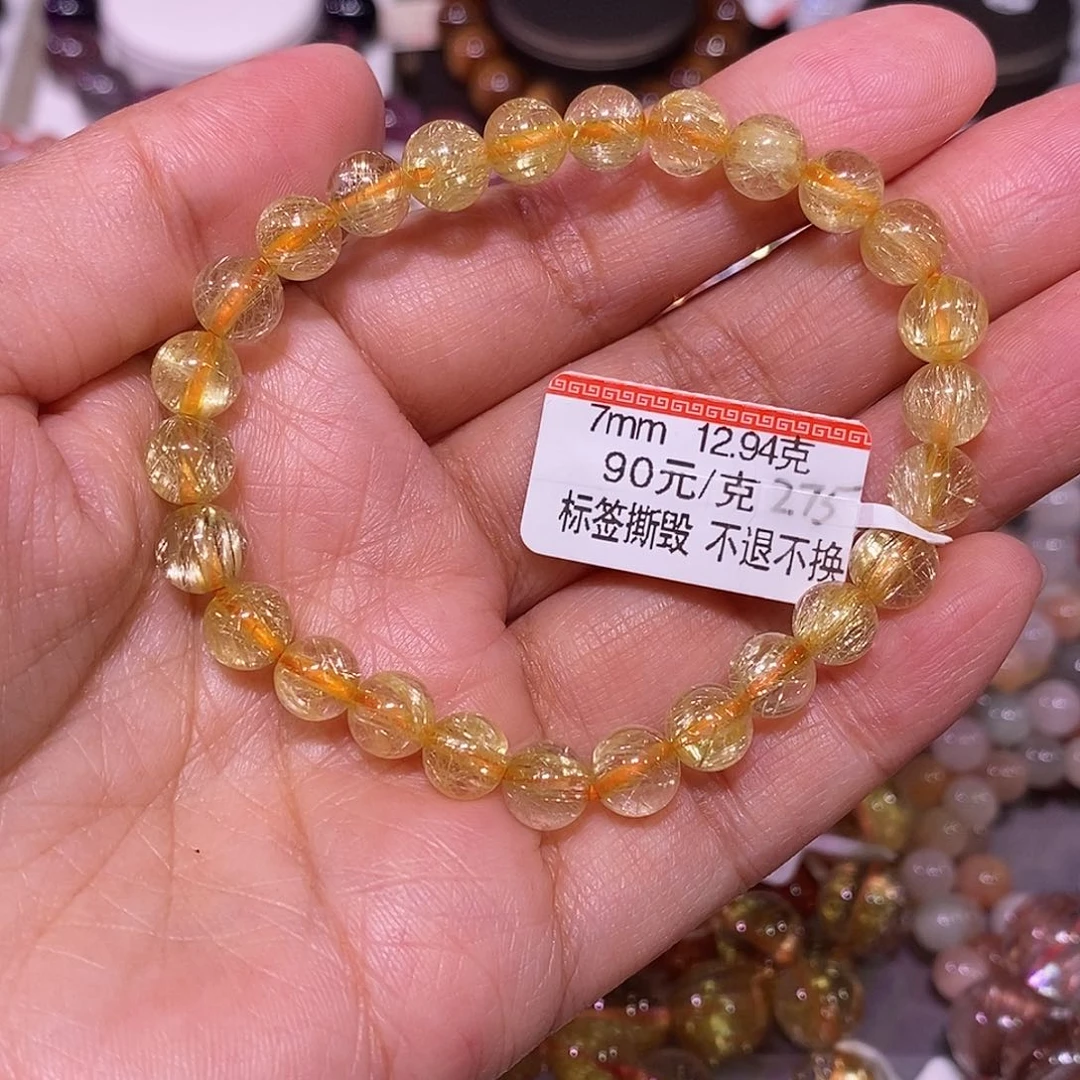 未镶嵌手链水晶发金手链7mm