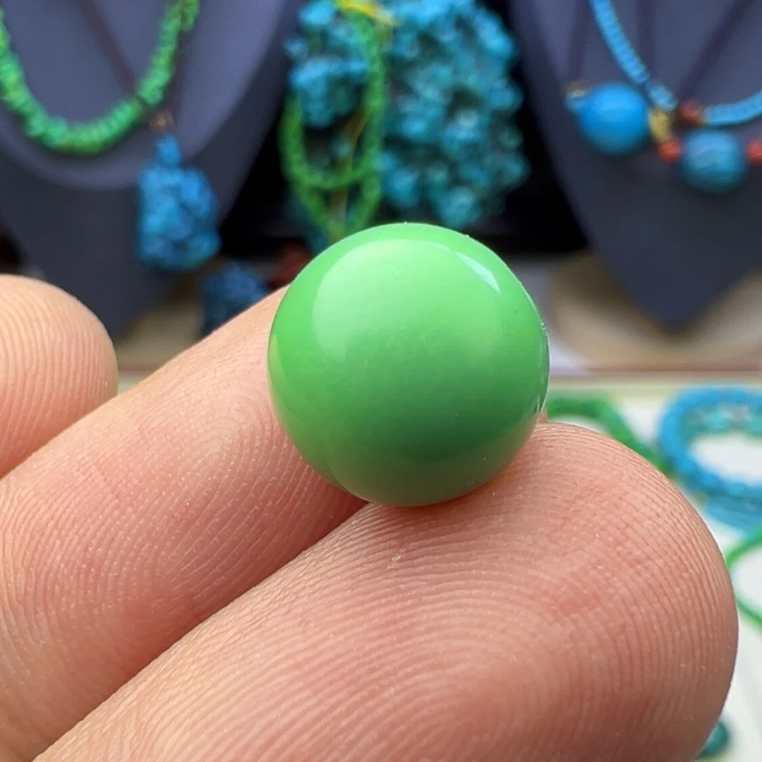 菜籽绿玉化圆珠10mm