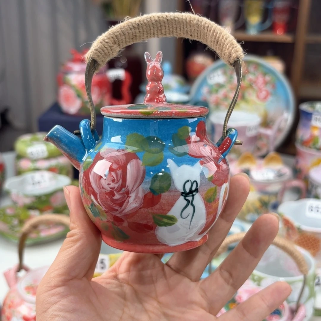 景德镇手绘高温釉下彩陶瓷茶具