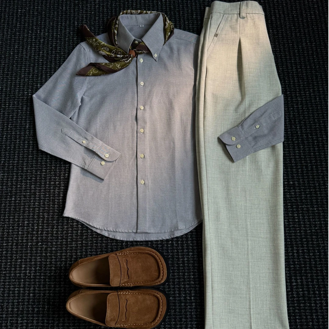 THON BERRY男士O5商务休闲衬衫打底衫针织外套通勤百搭长裤套装TZ