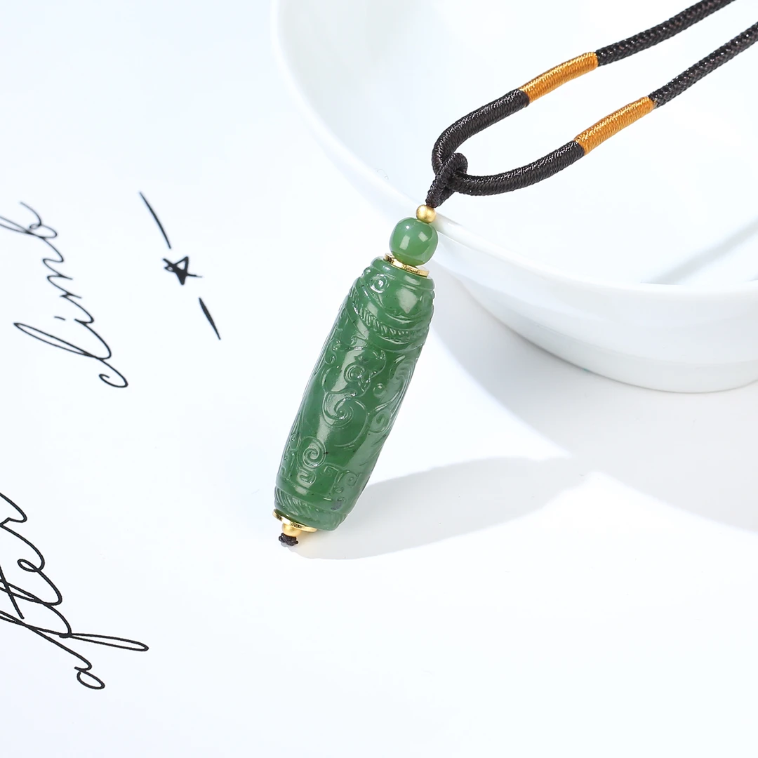 【麦子家族】天然和田挂件吊坠碧玉S925银时尚挂坠 D0853