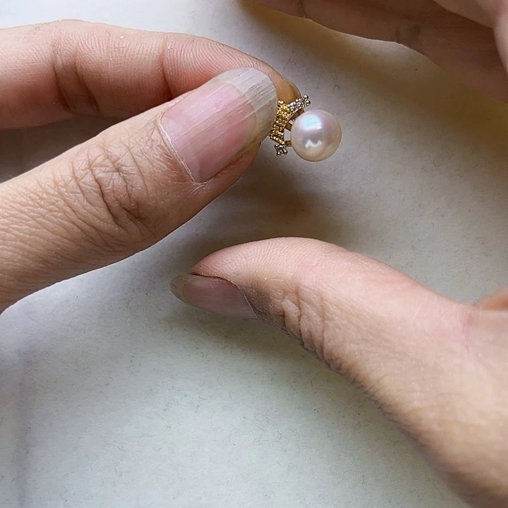 淡水珍珠胸饰银S925镶嵌
