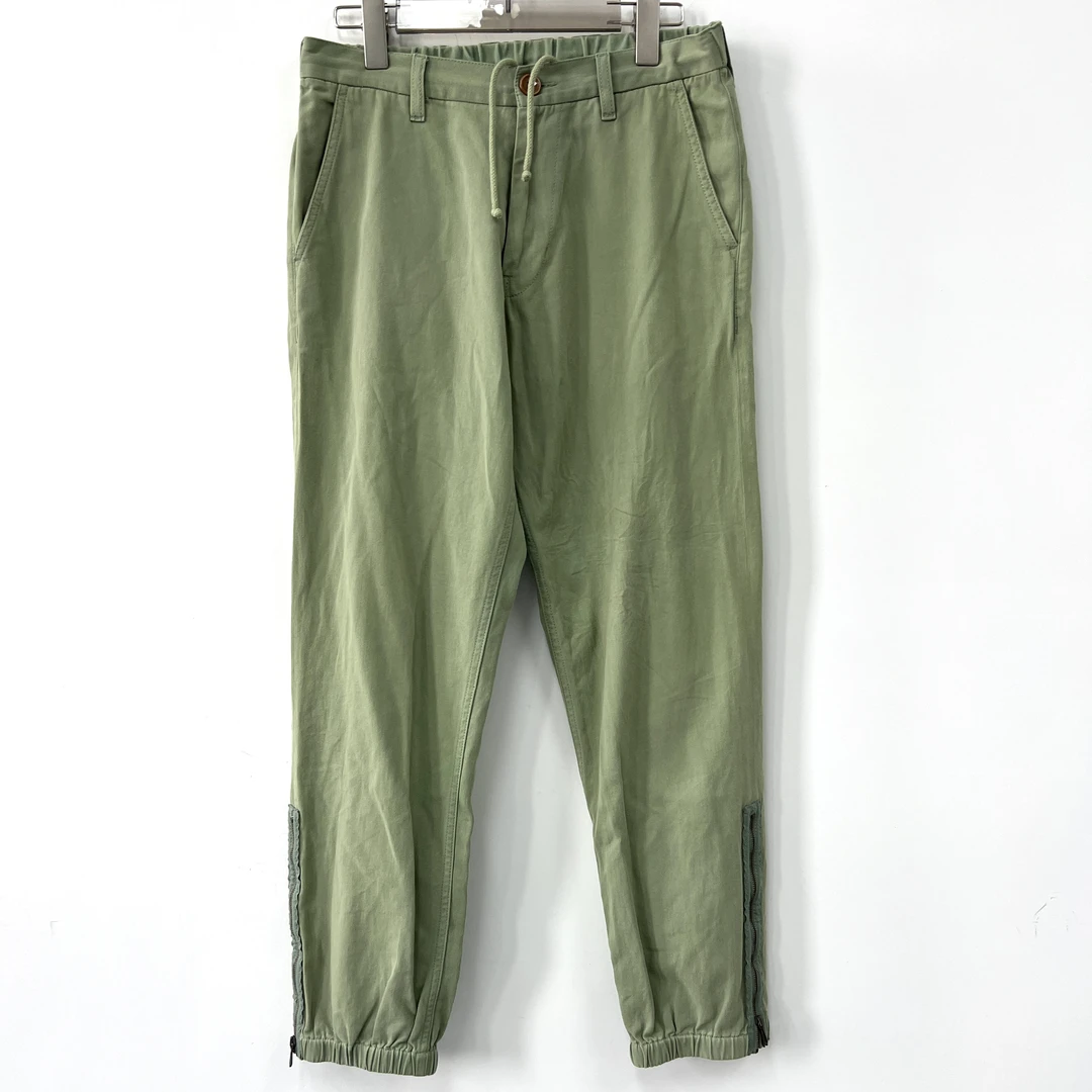 99新 GUCCI/古驰 98新 SS23做旧绿色直筒束脚休闲裤 30码/价8800/