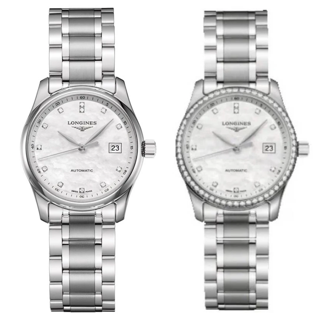 99新 Longines/浪琴 名匠257/机械/贝母钻刻/表径29mm/女士腕表