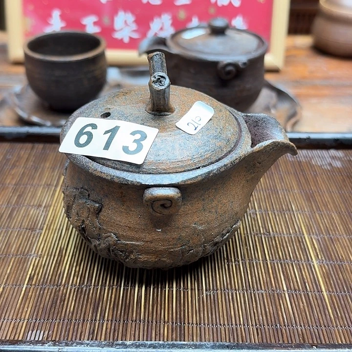 纯手工制作粗陶茶具感**到